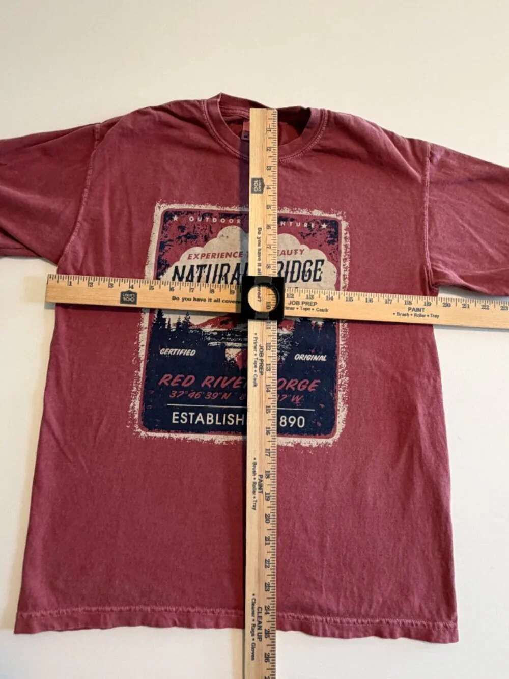 Natural Bridge KY State Resort Park Graphic Cotton Shirt Red Medium